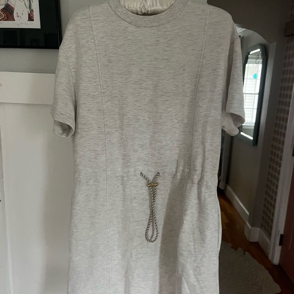 Varley Cream DoubleSoft short sleeve mini dress - S
